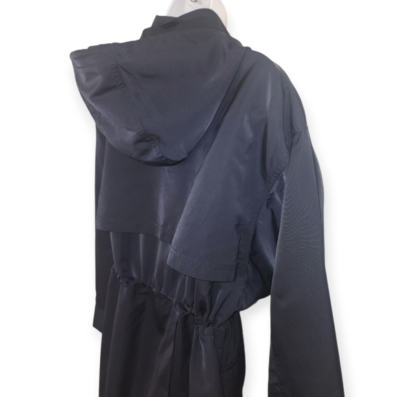 Avec Les Filles Outerwear Fall Navy Hooded Streetwear Office City Jacket Coat - Picture 13 of 15